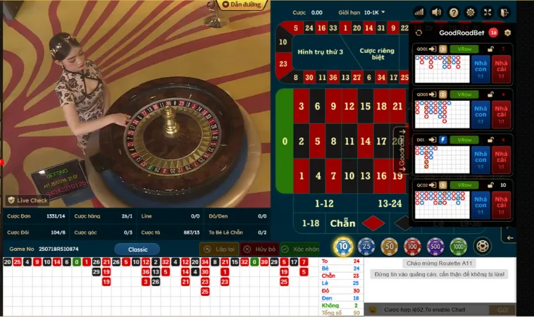 Tham Gia Roulette AE888 Ngay Hôm Nay Để Săn Thưởng Lớn 2 Giao diện đặt cược Roulette AE888